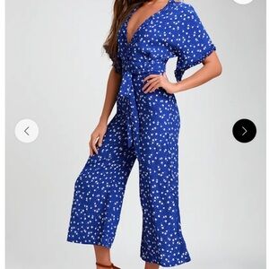 NWT Tuckernuck Faithful The Brand La Villa Cobalt Blue Wide-Leg Jumpsuit 6